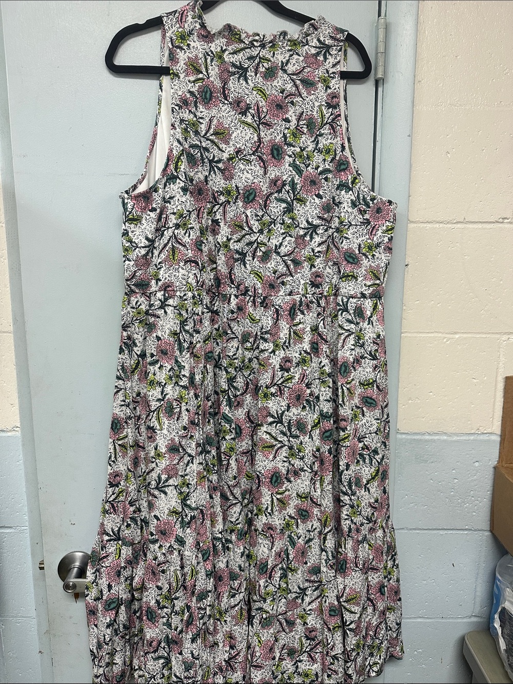 torrid Boho White Floral Print Dress with Pink and Green Accents - Picture 3 of 5